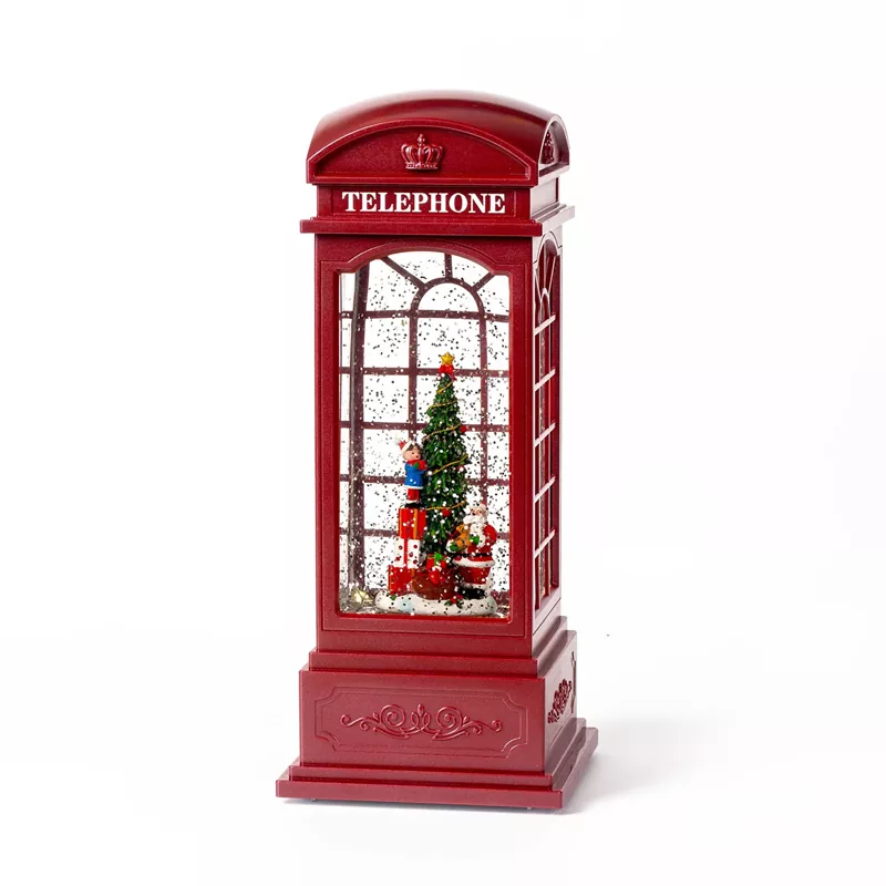 Christmas Telephone Booth Nix Globe Lantern