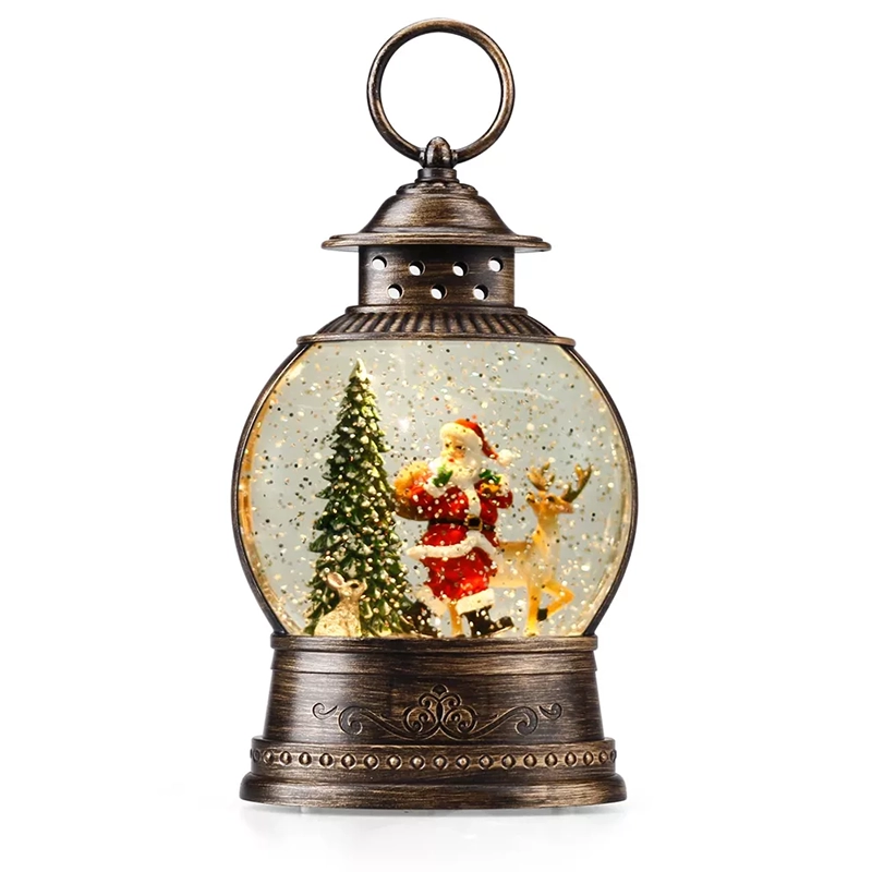 Santa Claus and Elk Christmas Globe Lucerna